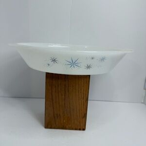 Glassbake Atomic Vintage White Divided Dish